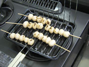 オーブンで焼くところ