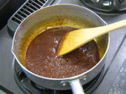 グラニュー糖を焦がしたところ